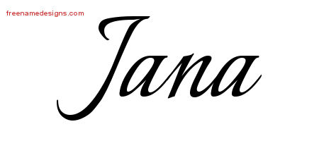 Calligraphic Name Tattoo Designs Jana Download Free