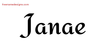 Calligraphic Stylish Name Tattoo Designs Janae Download Free
