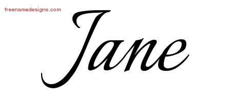 Calligraphic Name Tattoo Designs Jane Download Free