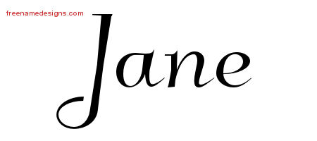 Elegant Name Tattoo Designs Jane Free Graphic