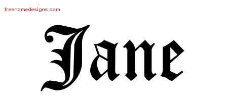 Blackletter Name Tattoo Designs Jane Graphic Download