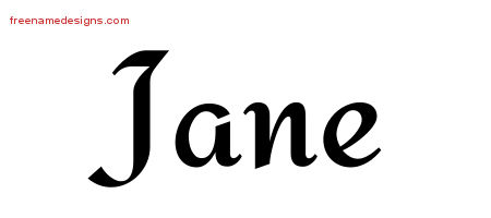 Calligraphic Stylish Name Tattoo Designs Jane Download Free
