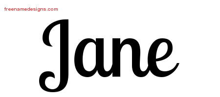 Handwritten Name Tattoo Designs Jane Free Download