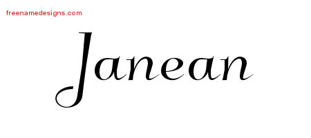 Elegant Name Tattoo Designs Janean Free Graphic