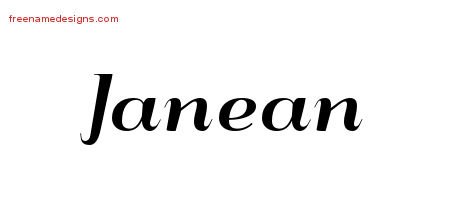 Art Deco Name Tattoo Designs Janean Printable