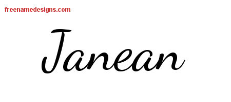Lively Script Name Tattoo Designs Janean Free Printout