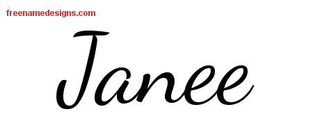 Lively Script Name Tattoo Designs Janee Free Printout