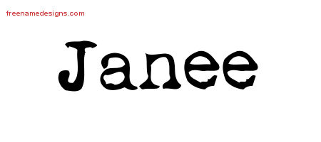 Vintage Writer Name Tattoo Designs Janee Free Lettering