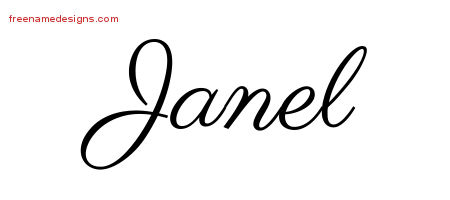 Classic Name Tattoo Designs Janel Graphic Download