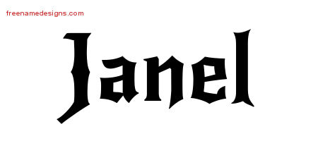 Gothic Name Tattoo Designs Janel Free Graphic