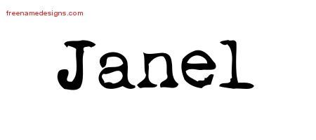 Vintage Writer Name Tattoo Designs Janel Free Lettering