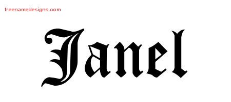 Blackletter Name Tattoo Designs Janel Graphic Download