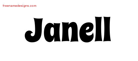 Groovy Name Tattoo Designs Janell Free Lettering