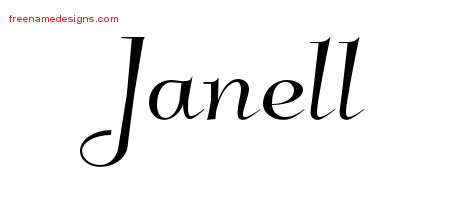 Elegant Name Tattoo Designs Janell Free Graphic