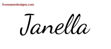 Lively Script Name Tattoo Designs Janella Free Printout
