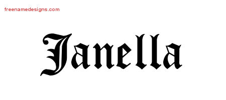 Blackletter Name Tattoo Designs Janella Graphic Download