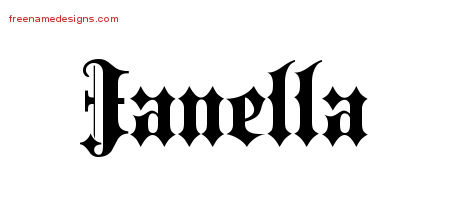 Old English Name Tattoo Designs Janella Free