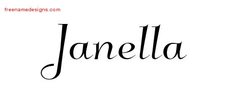 Elegant Name Tattoo Designs Janella Free Graphic
