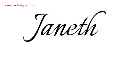 Calligraphic Name Tattoo Designs Janeth Download Free