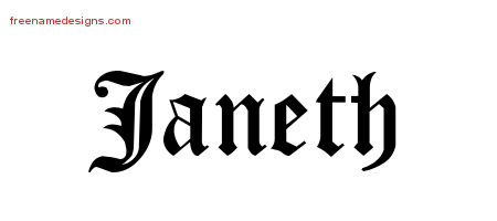 Blackletter Name Tattoo Designs Janeth Graphic Download