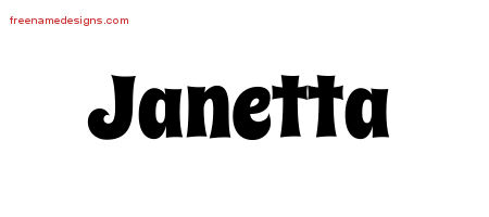 Groovy Name Tattoo Designs Janetta Free Lettering