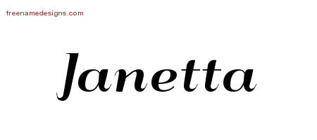 Art Deco Name Tattoo Designs Janetta Printable