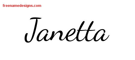 Lively Script Name Tattoo Designs Janetta Free Printout