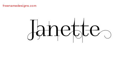 Decorated Name Tattoo Designs Janette Free