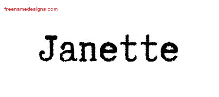 Typewriter Name Tattoo Designs Janette Free Download