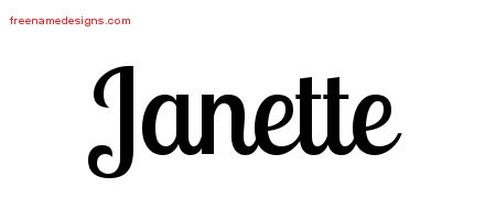 Handwritten Name Tattoo Designs Janette Free Download