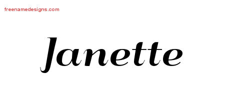 Art Deco Name Tattoo Designs Janette Printable
