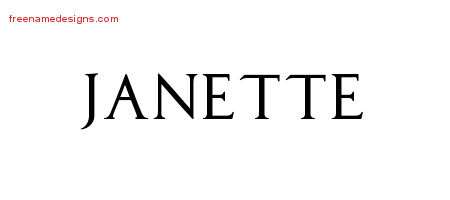 Regal Victorian Name Tattoo Designs Janette Graphic Download