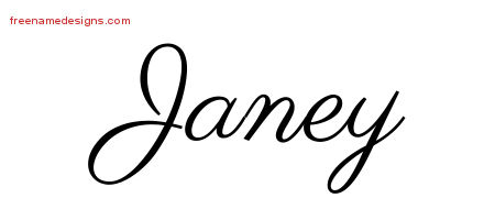 Classic Name Tattoo Designs Janey Graphic Download