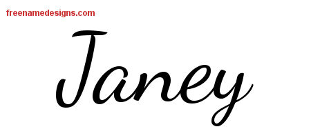 Lively Script Name Tattoo Designs Janey Free Printout
