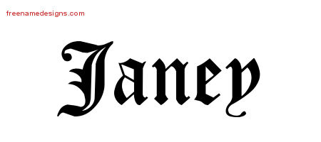 Blackletter Name Tattoo Designs Janey Graphic Download