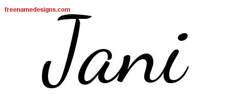 Lively Script Name Tattoo Designs Jani Free Printout