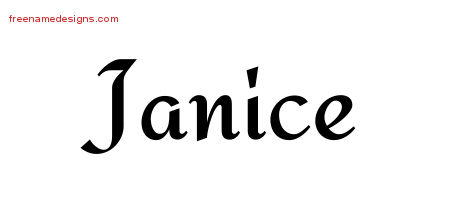 Calligraphic Stylish Name Tattoo Designs Janice Download Free