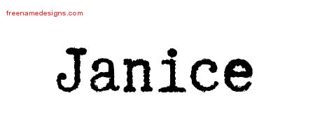 Typewriter Name Tattoo Designs Janice Free Download