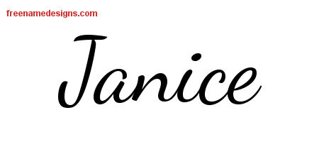 Lively Script Name Tattoo Designs Janice Free Printout