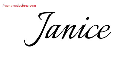 Calligraphic Name Tattoo Designs Janice Download Free