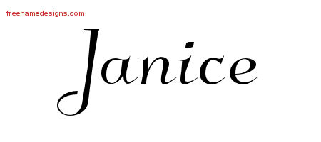 Elegant Name Tattoo Designs Janice Free Graphic