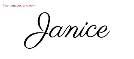 Classic Name Tattoo Designs Janice Graphic Download