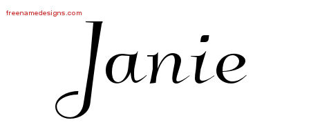 Elegant Name Tattoo Designs Janie Free Graphic