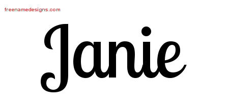 Handwritten Name Tattoo Designs Janie Free Download