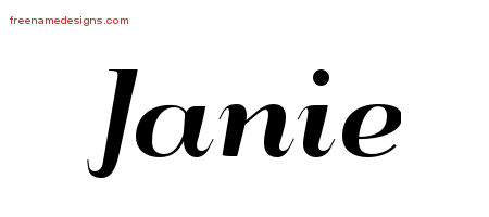 Art Deco Name Tattoo Designs Janie Printable