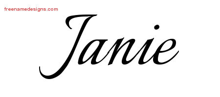 Calligraphic Name Tattoo Designs Janie Download Free
