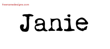 Vintage Writer Name Tattoo Designs Janie Free Lettering