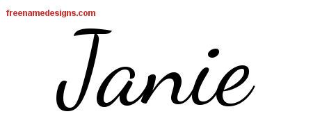 Lively Script Name Tattoo Designs Janie Free Printout