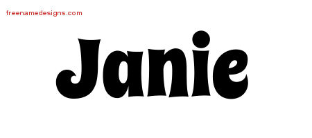 Groovy Name Tattoo Designs Janie Free Lettering