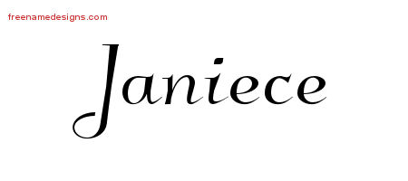 Elegant Name Tattoo Designs Janiece Free Graphic